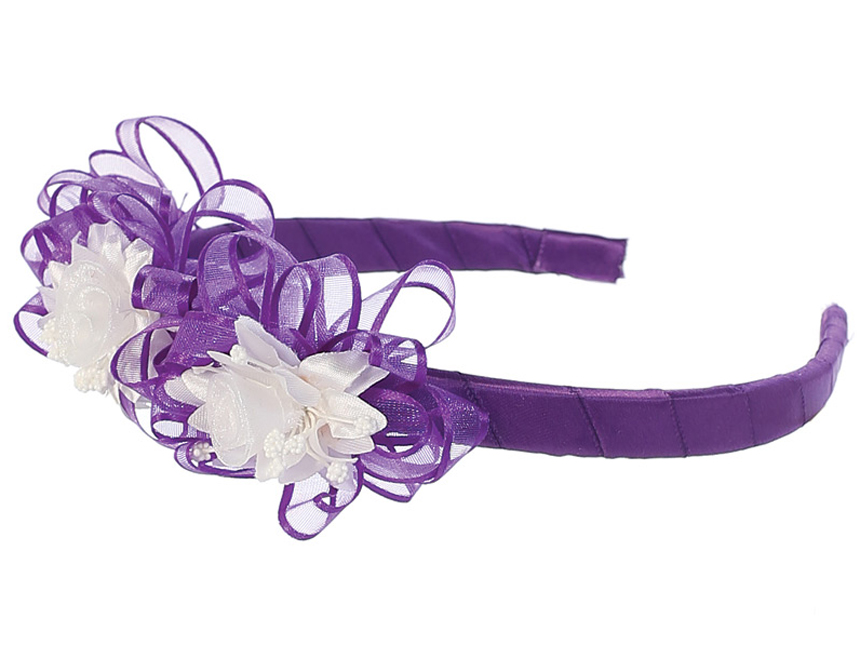 Diadema con flores de organza