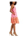 vestido con bloques de color y volantes