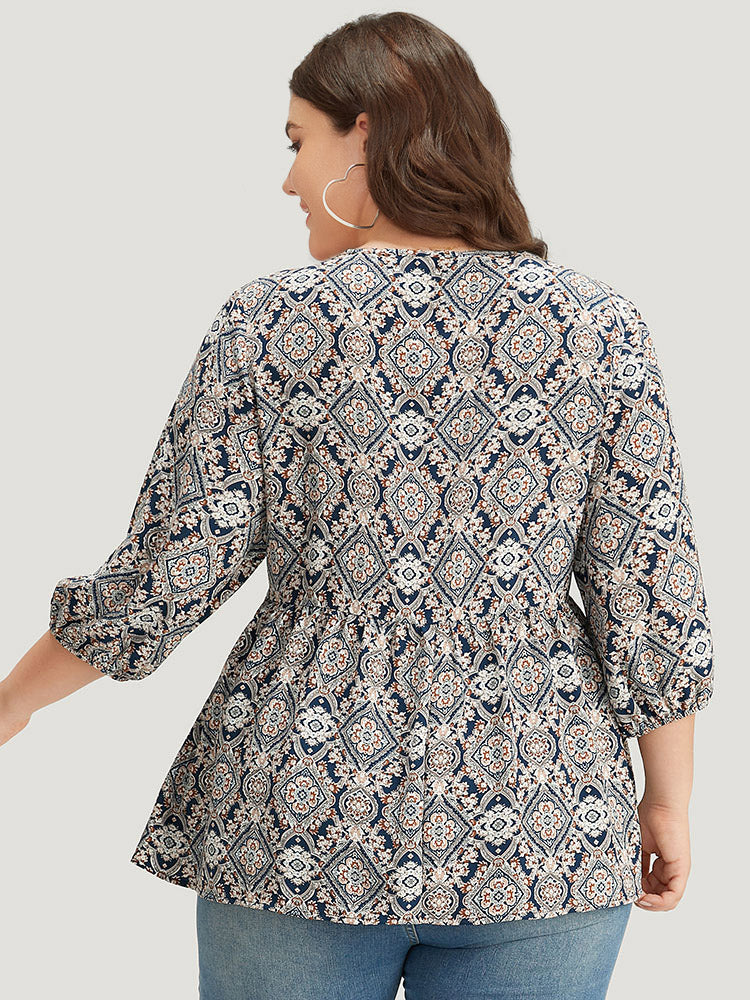 Blusa Marroquí con lazo y borlas