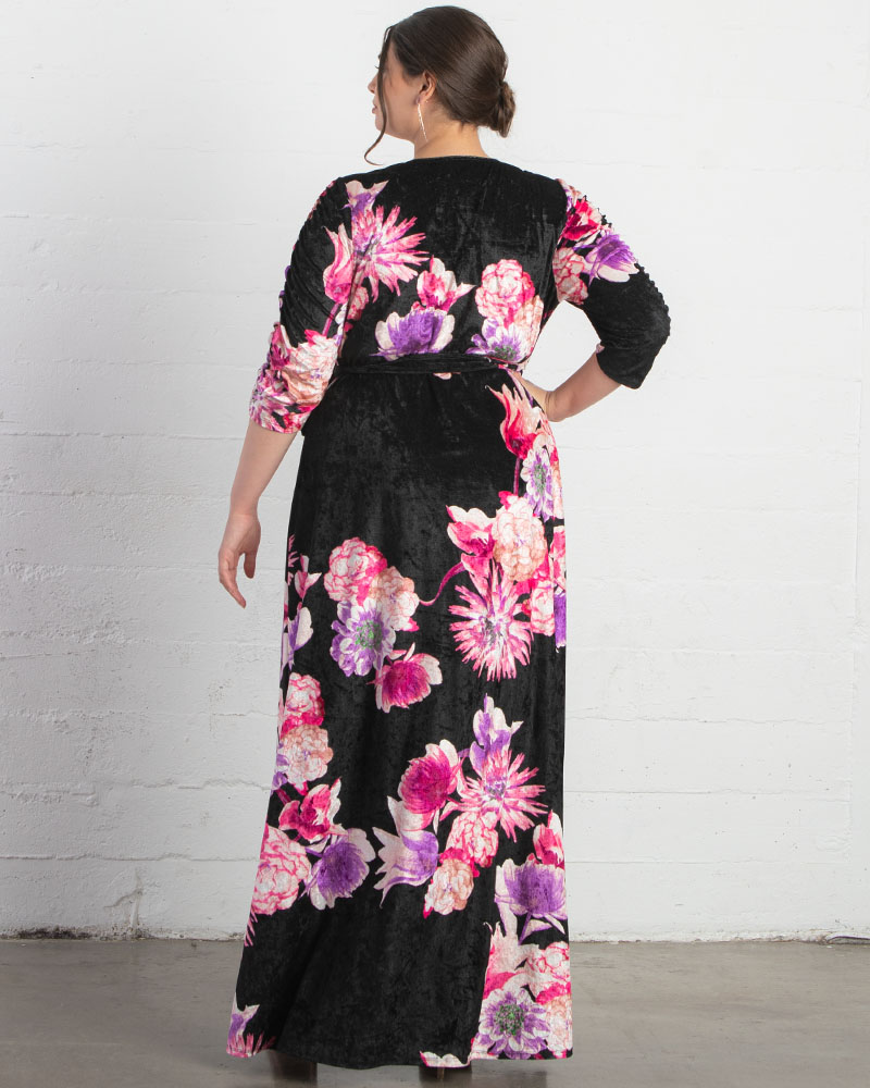 Vestido cruzado de terciopelo Cara