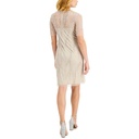 Vestido corto con malla de pedrería 