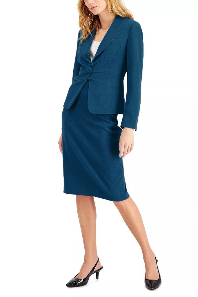 Traje sastre de falda y saco plisado