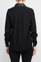 Blusa camisera con detalles de cuero 