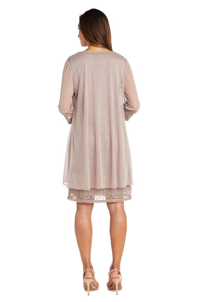 Vestido con chaqueta a rayas con purpurina