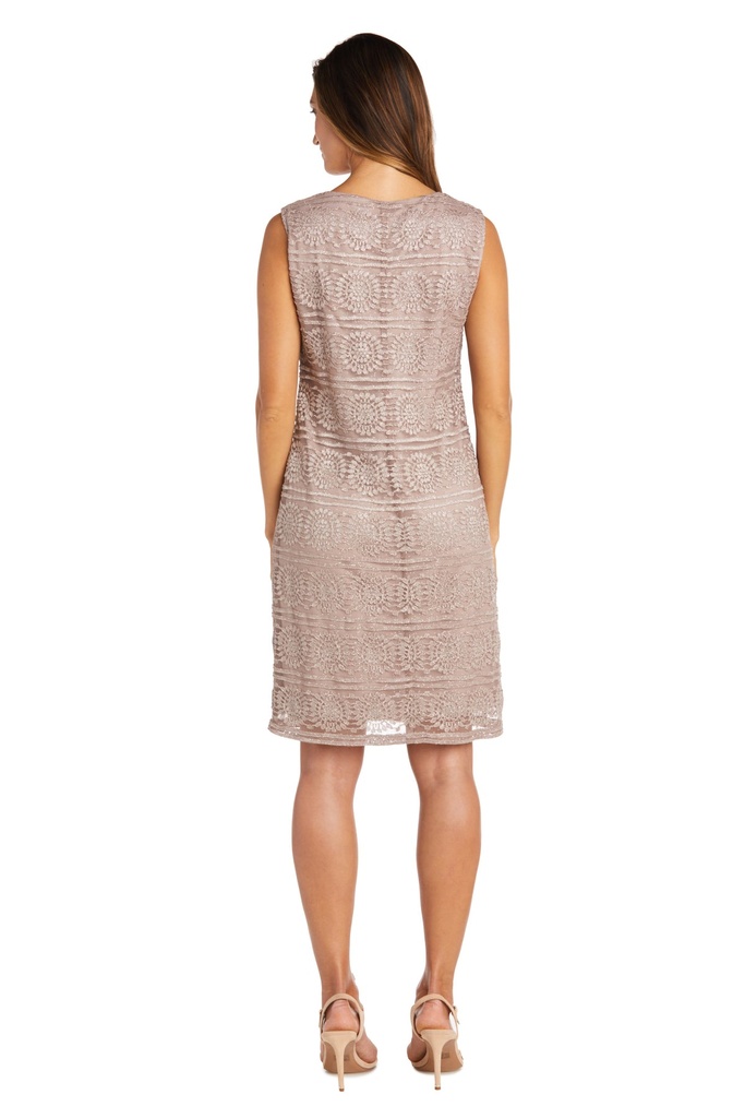 Vestido con chaqueta a rayas con purpurina