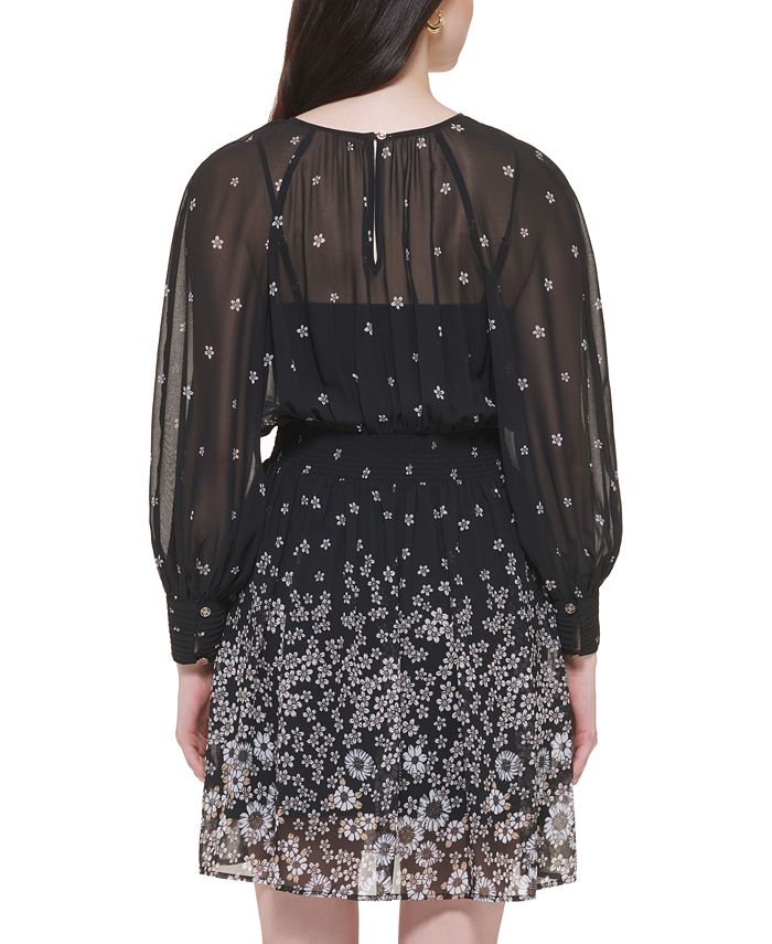 Vestido de gasa con estampado flooral