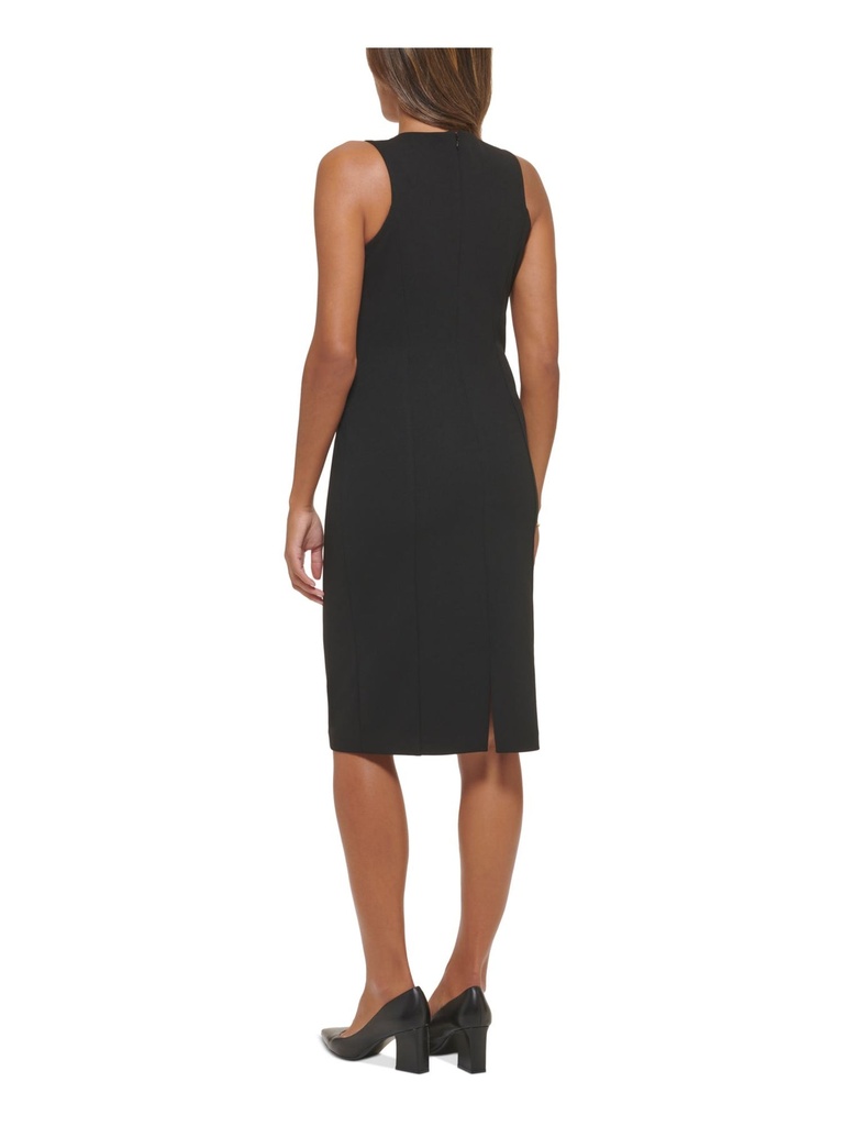 Vestido tubo con cuello halter plisado