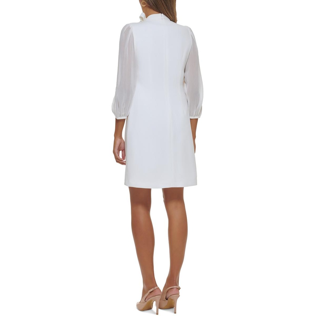 Vestido cuello anudado y abullonado