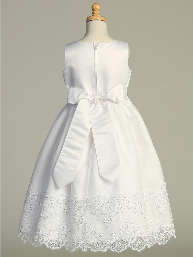 Vestido con Satén con tul bordado 
