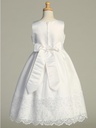 Vestido con Satén con tul bordado 