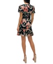 Vestido floral con cinturón de grosgrain