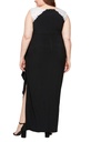 Vestido largo con hombros bordados