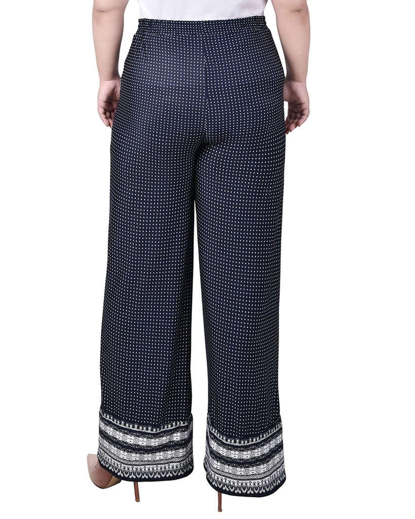 Pantalón tipo palazzo Navy Dot