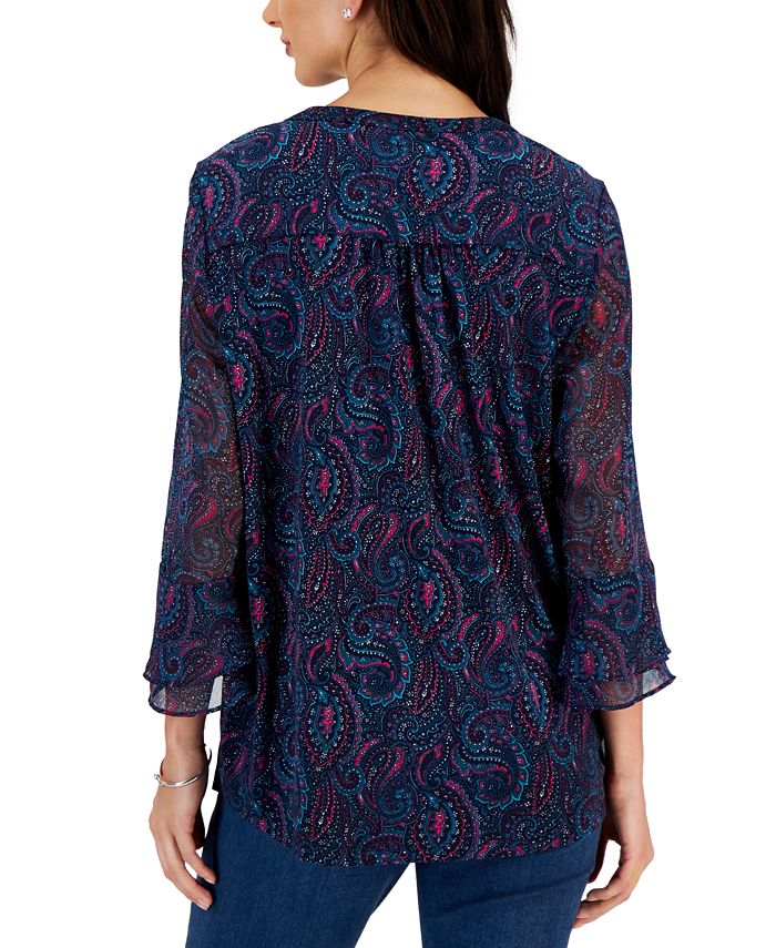 Blusa con volantes Paisley
