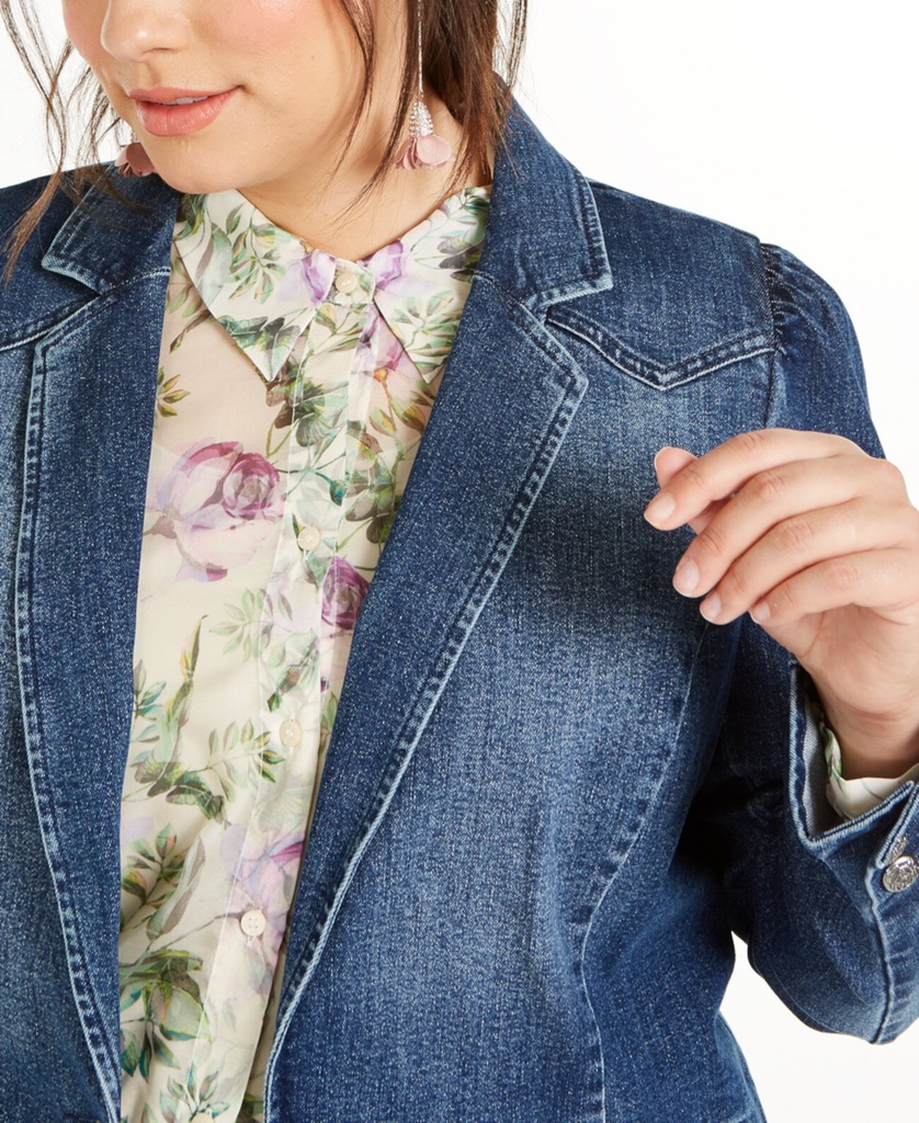 Blazer de mezclilla abullonada