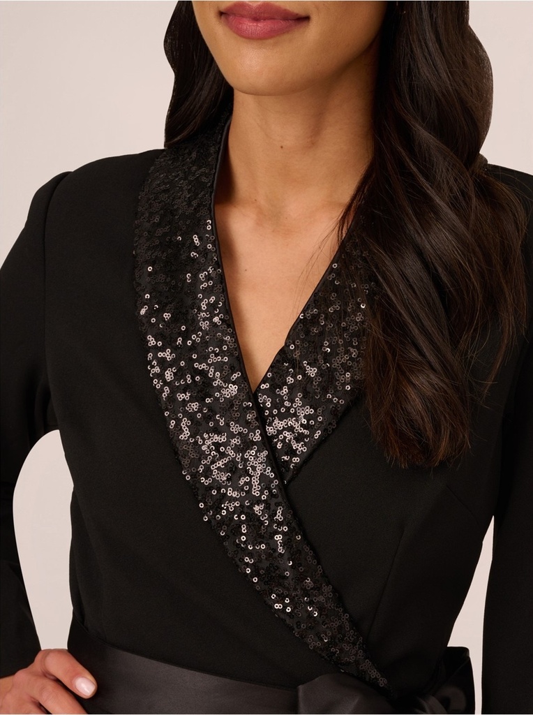 Vestido de punto tipo esmoquin 