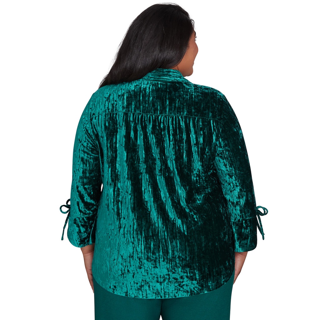 Camisera de terciopelo arrugado