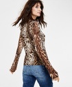 Blusa de malla estampada de leopardo