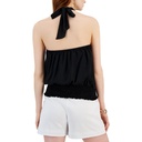 Blusa halter con dobladillo elástico