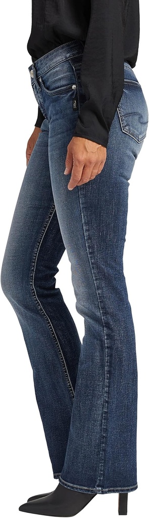 Jeans de tiro medio- Bootcut lavado oscuro