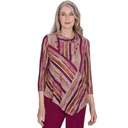 Blusa con cuello vuelto y rayas