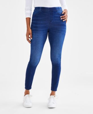 Jeggings desteñidos de tiro medio