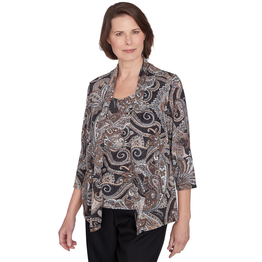 Blusa dos en uno estampado de cachemira