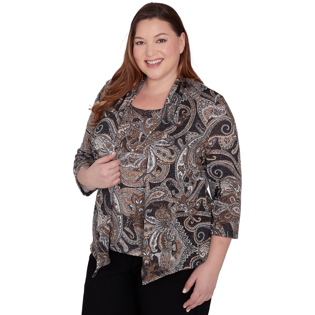 Blusa dos en uno estampado de cachemira