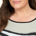 Blusa con tejido jacquard con cuentas