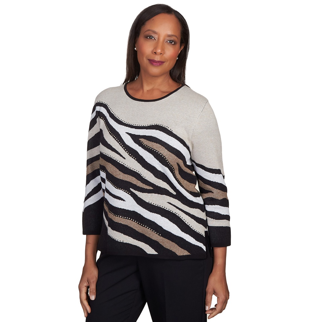 Blusa con tejido jacquard con cuentas