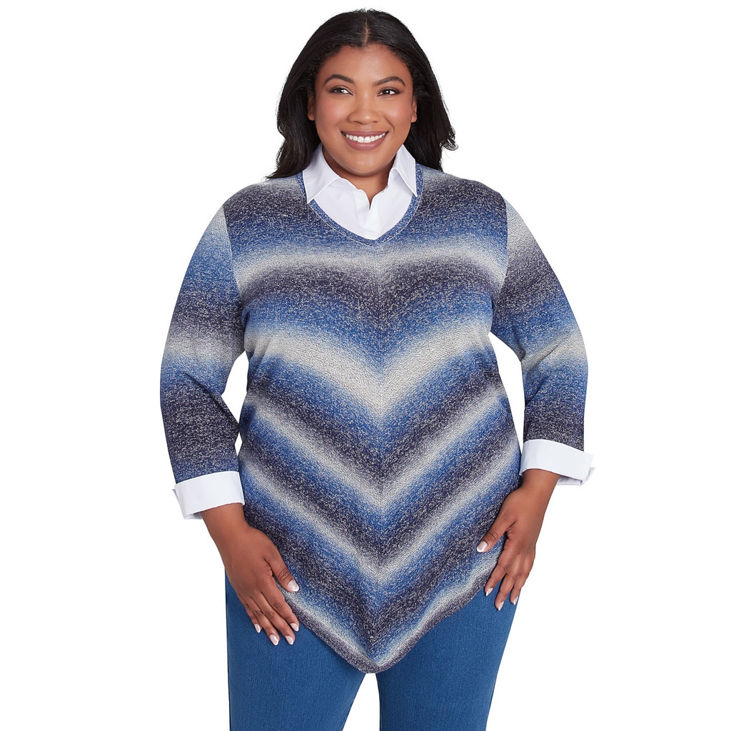 Suéter dos en uno con diseño chevron 