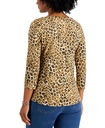 Blusa de cuello barco Pima Animal print