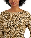 Blusa de cuello barco Pima Animal print
