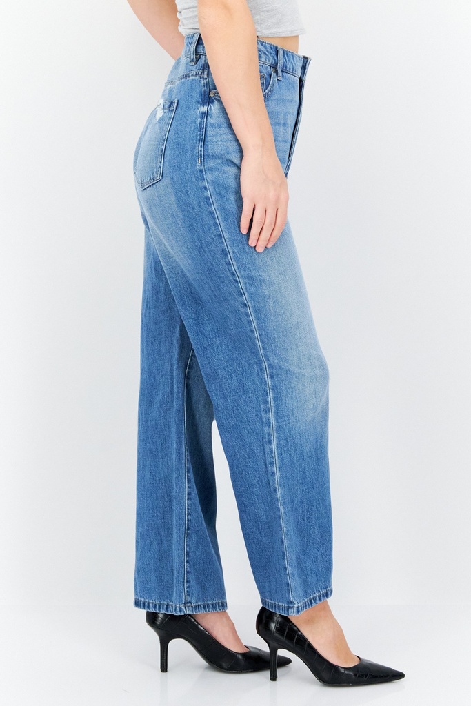 Jeans de tiro alto de pierna recta