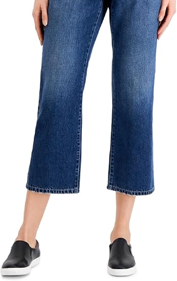 Jeans recto de tiro alto