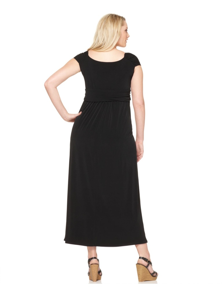 vestido escote en v sin mangas