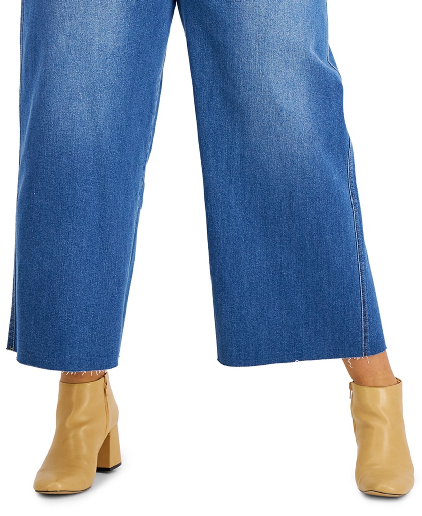 Jeans crop de pierna ancha