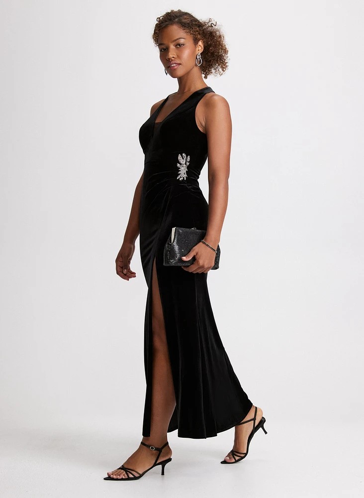 Vestido formal de terciopelo