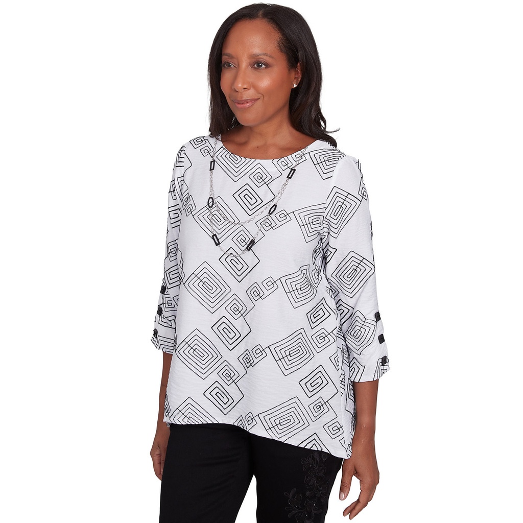 BLusa con tejido geométrico