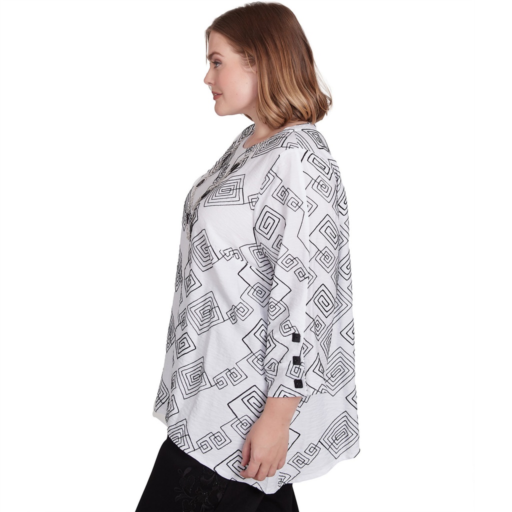 BLusa con tejido geométrico