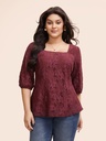 Blusa de encaje con mangas farol