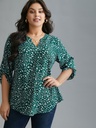 Blusa floral con mangas abotonadas