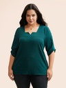 Blusa de escote cuadrado texturizada