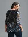 Blusa con mangas de gasa floral