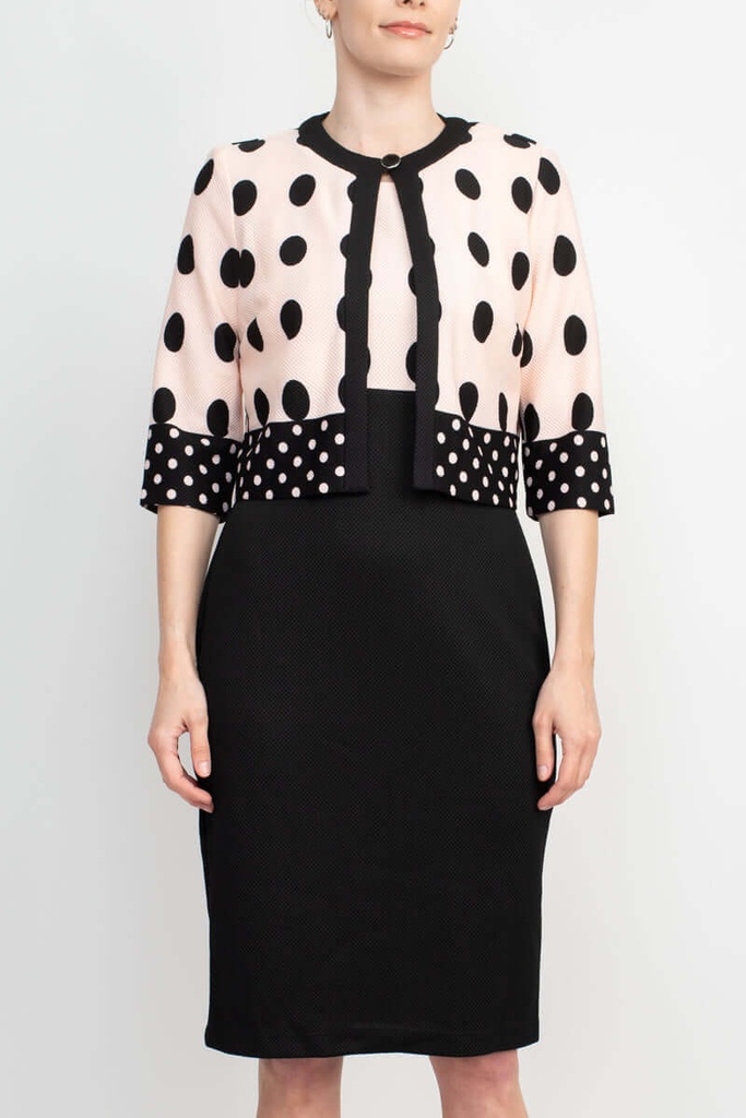 Vestido con chaqueta polka