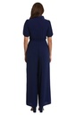 Jumpsuit cruzado con vuelo y fajín Amira