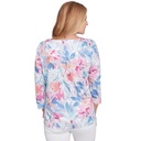 Blusa de cuello redondo floral