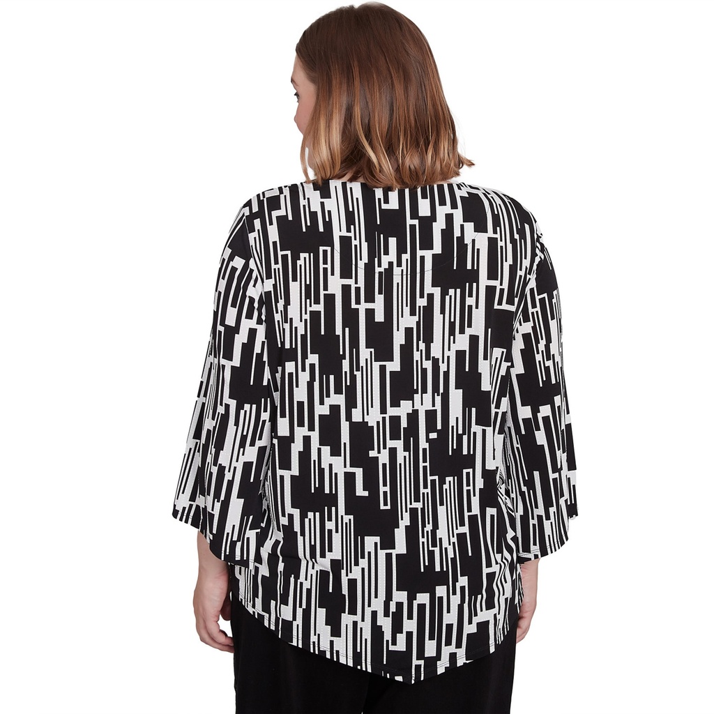 Blusa de geométrico vertical con collar
