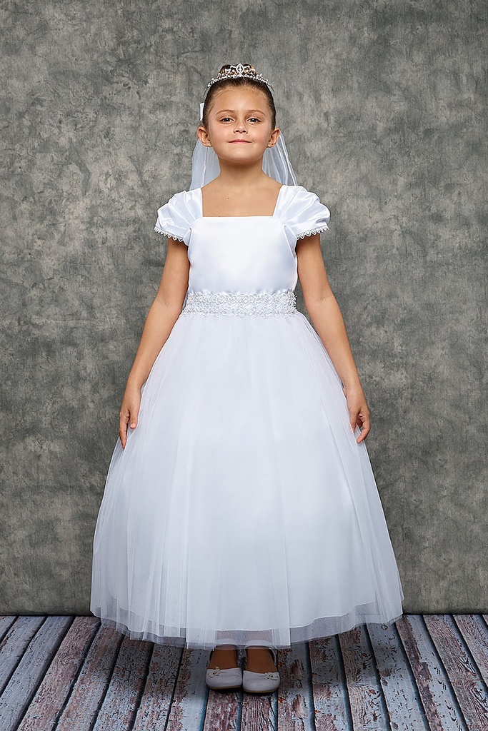 Vestido de mangas cortas plisado