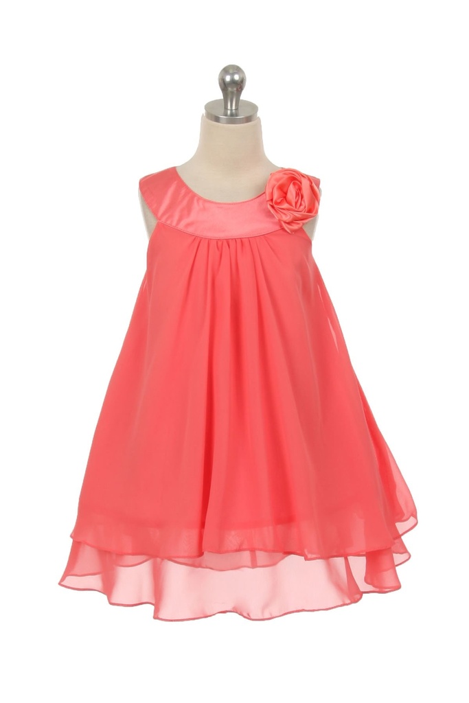 Vestido de satén plisado con cinturón